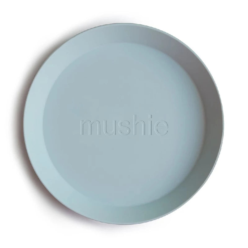 Mushie Dinner Plate - round - powder blue (set of 2 pcs)