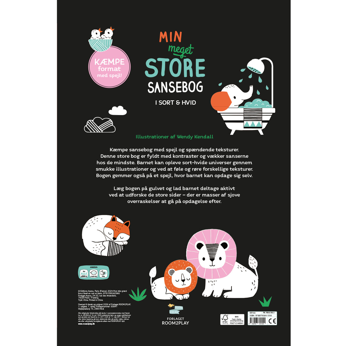 Forlaget ROOM2PLAY - Min meget store sansebog - I sort & hvid