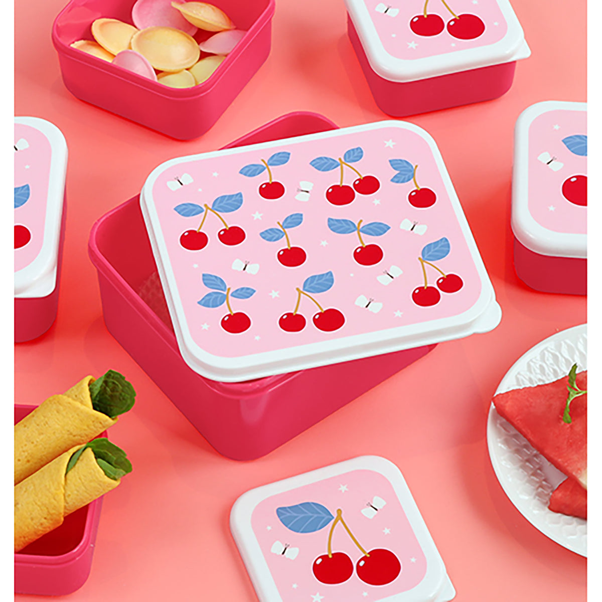 Lunch & snack box set - Cherries