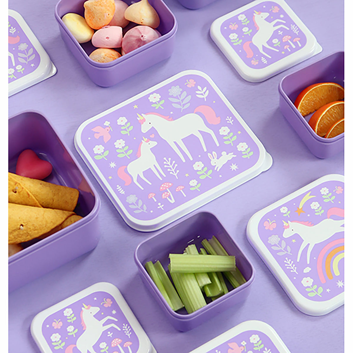 Lunch & snack box set - Unicorn Dreams