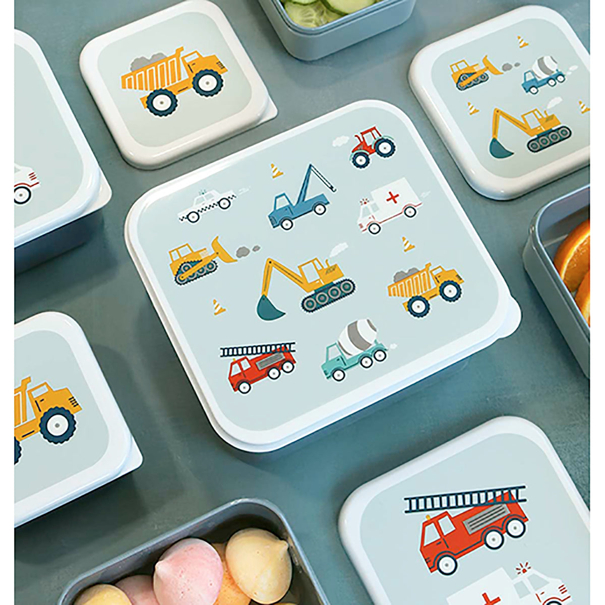 Lunch & snack box set - Vehicles