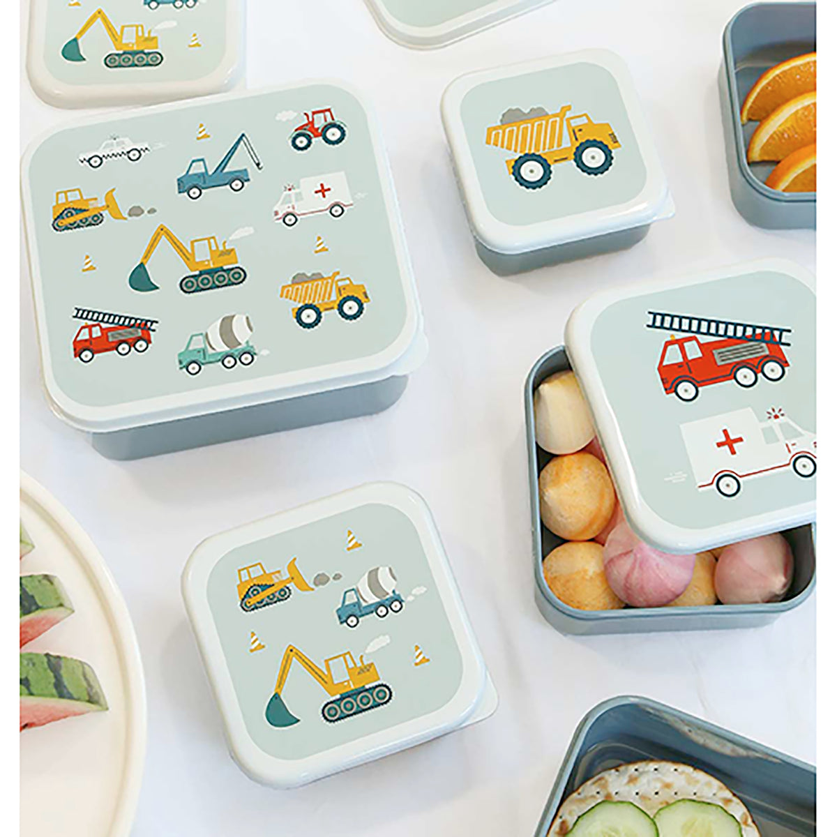 Lunch & snack box set - Vehicles