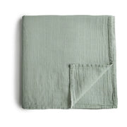 Mushie Swaddle Sage
