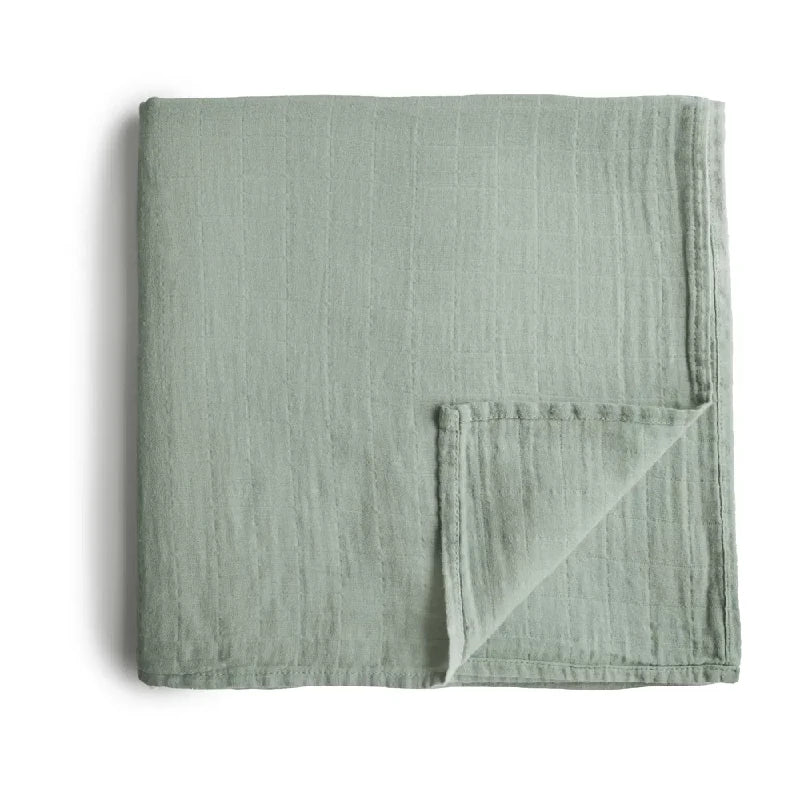 Mushie Swaddle Sage