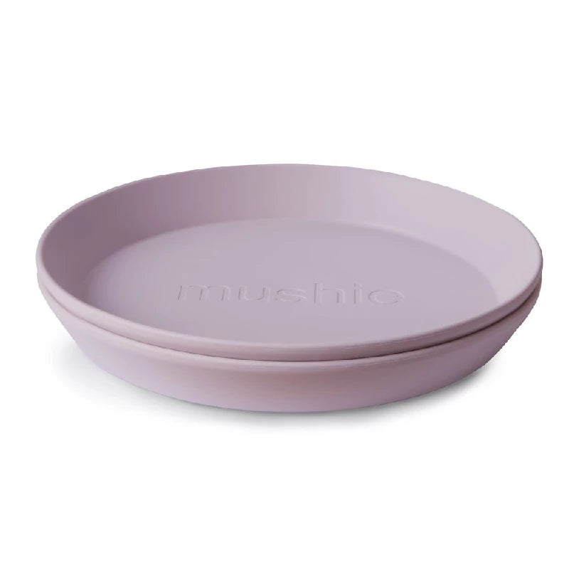 Mushie Dinner Plate round - soft lilac (set of 2 pcs)