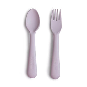 Mushie Fork & spoon - soft lilac