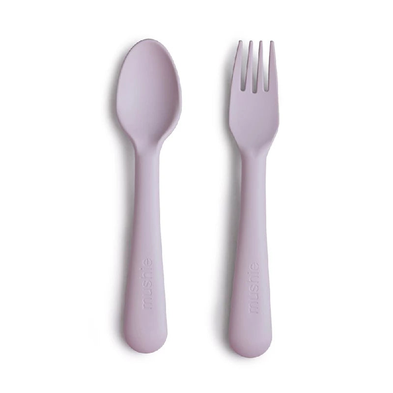 Mushie Fork & spoon - soft lilac