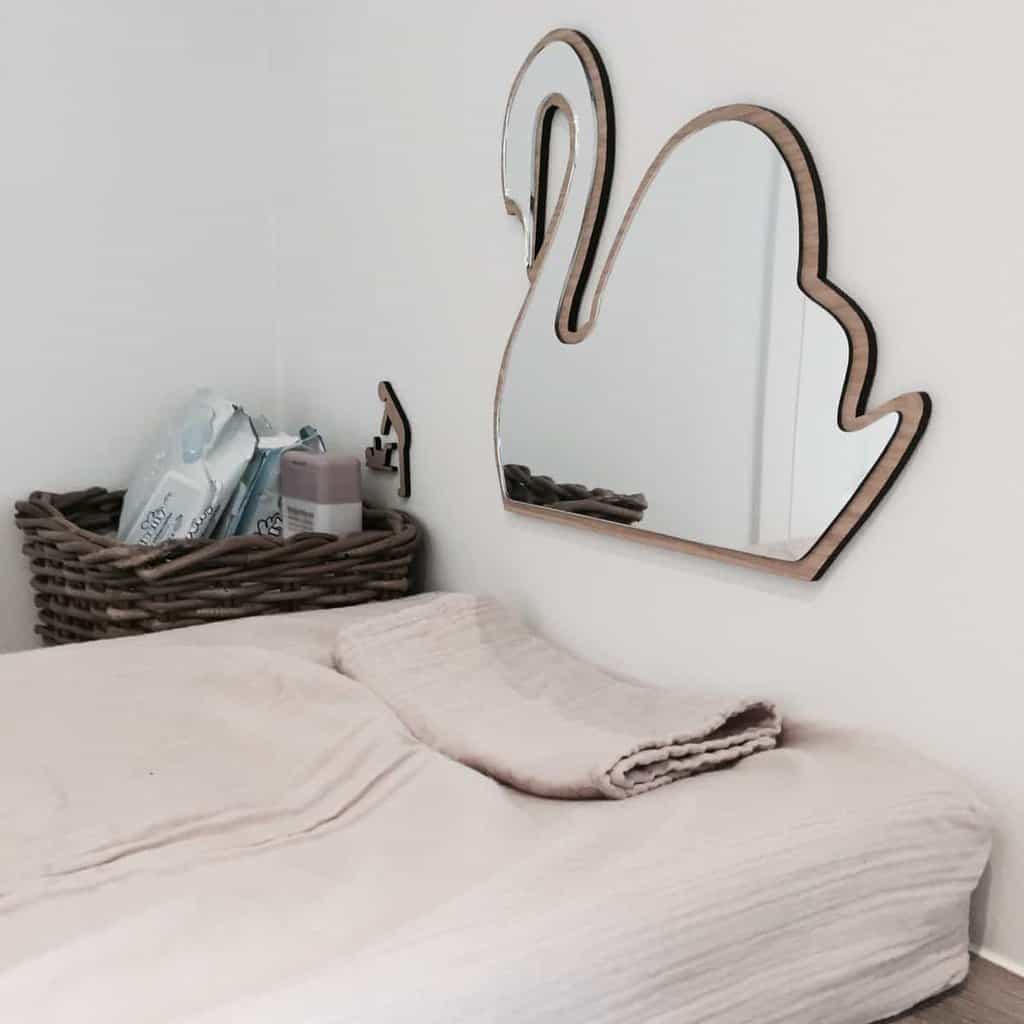 Maseliving svane spejl - egetræ