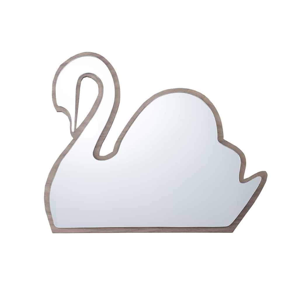 Maseliving svane spejl - valnød