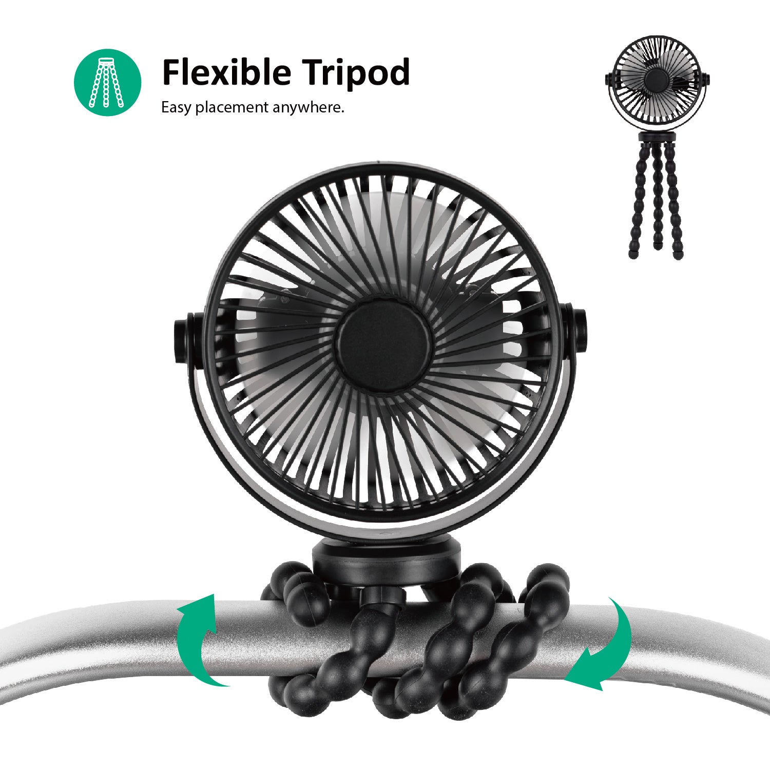 Titaniumbaby Ventilator genopladelig -sort