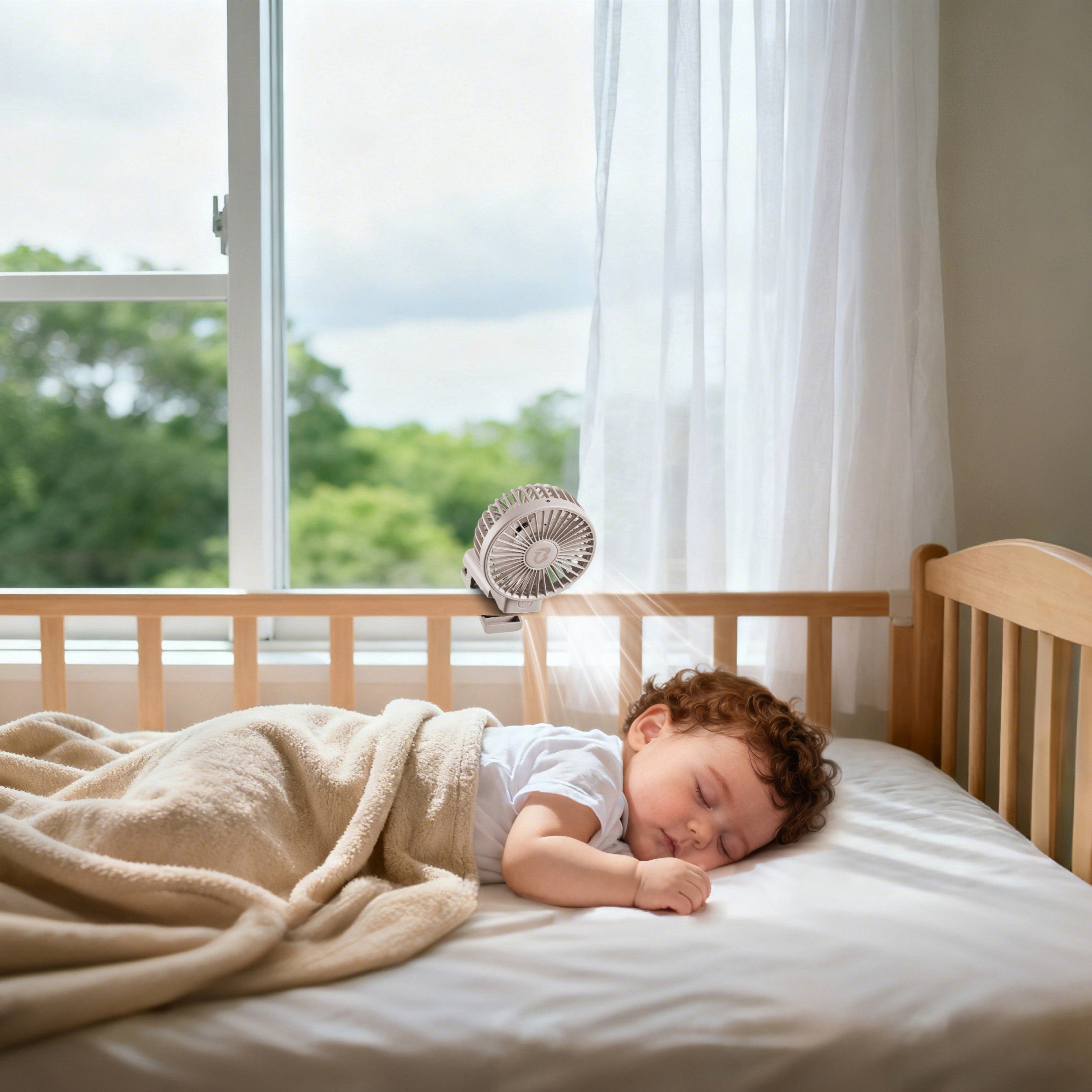 Titaniumbaby Ventilator genopladelig - beige