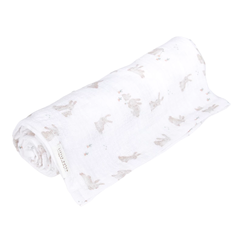 Little Dutch - Svøb 120x120 muslin - Baby Bunny