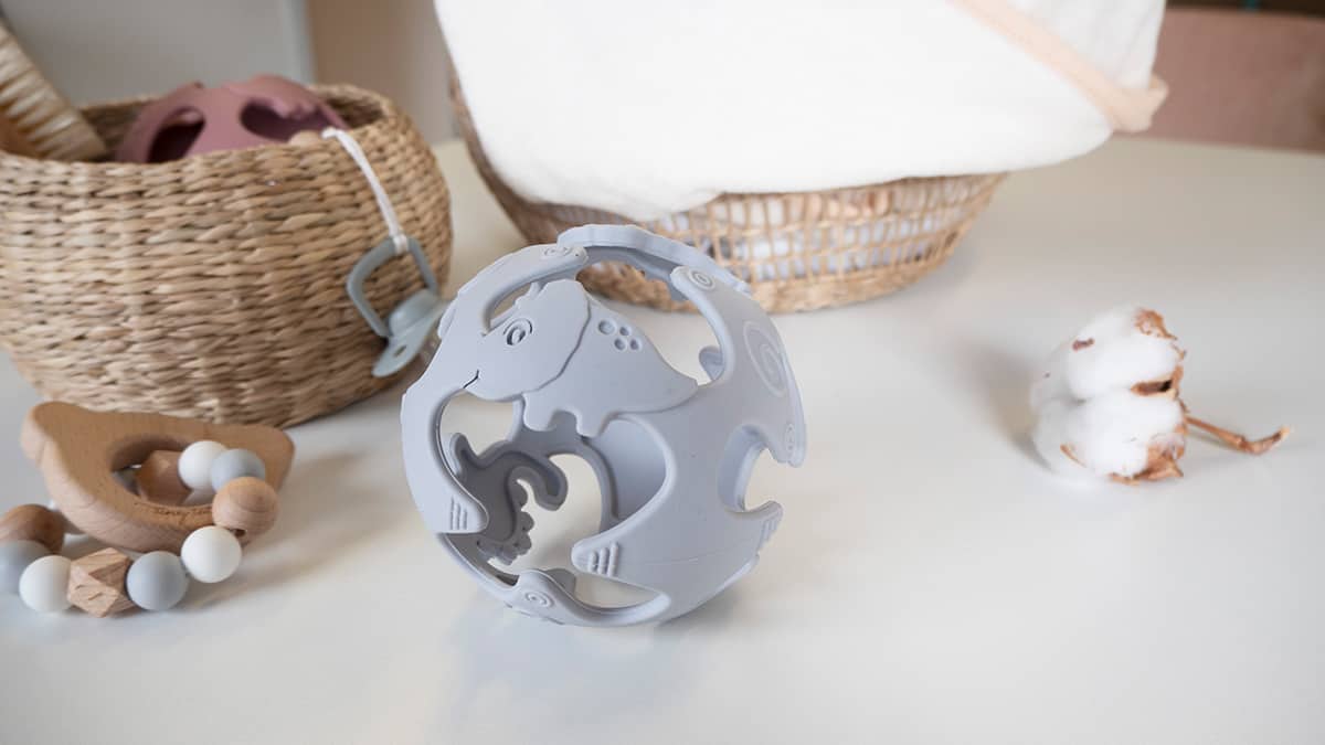 Tiny Tot Silikone Bold Baby Gråblå