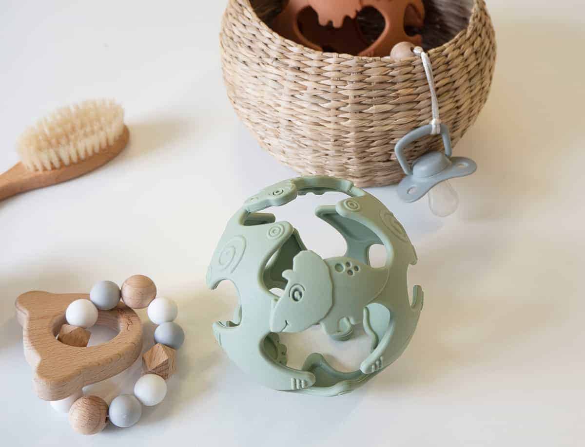 Tiny Tot Silikone Bold Baby Støvet Grøn