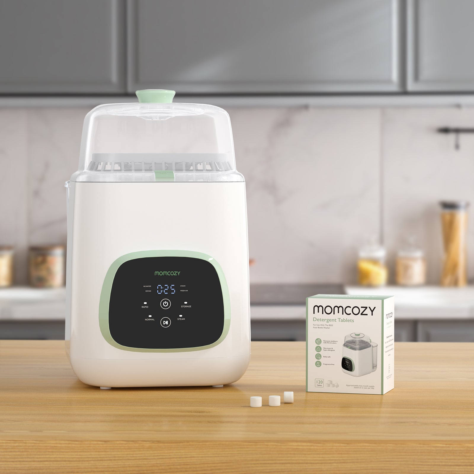 Momcozy opvasketablet til KleanPal Pro flaskerenser