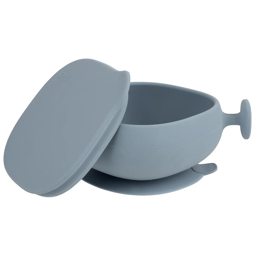 b.box Madskål med låg Silikone - Blå