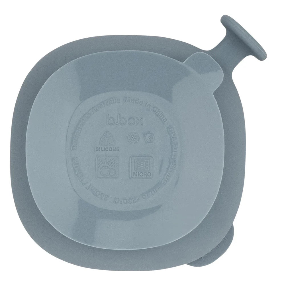 b.box Madskål med låg Silikone - Blå