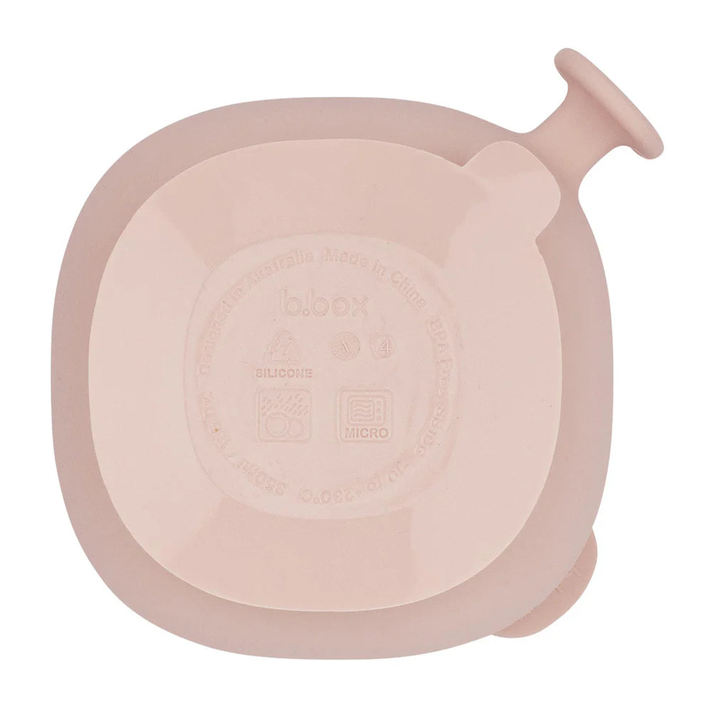 b.box Madskål med låg Silikone - Rosa