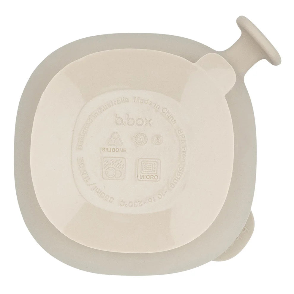 b.box Madskål med låg Silikone - Beige