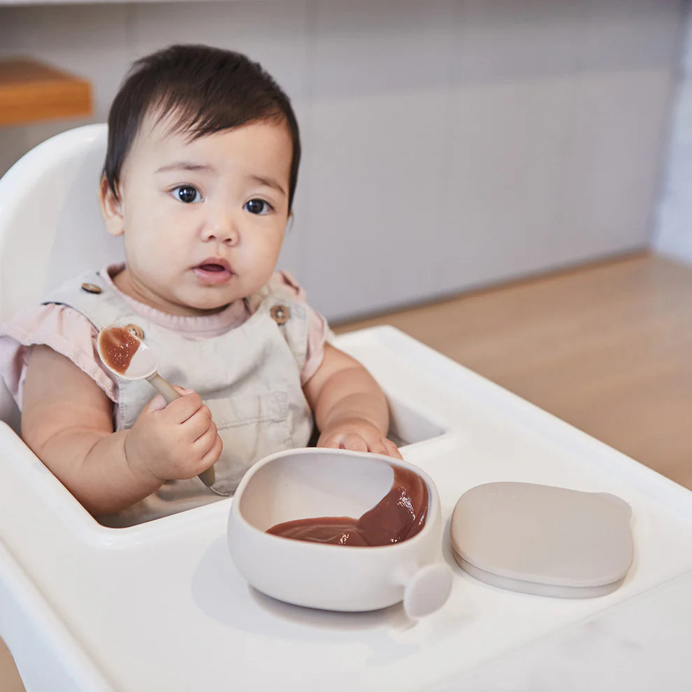 b.box Madskål med låg Silikone - Blå