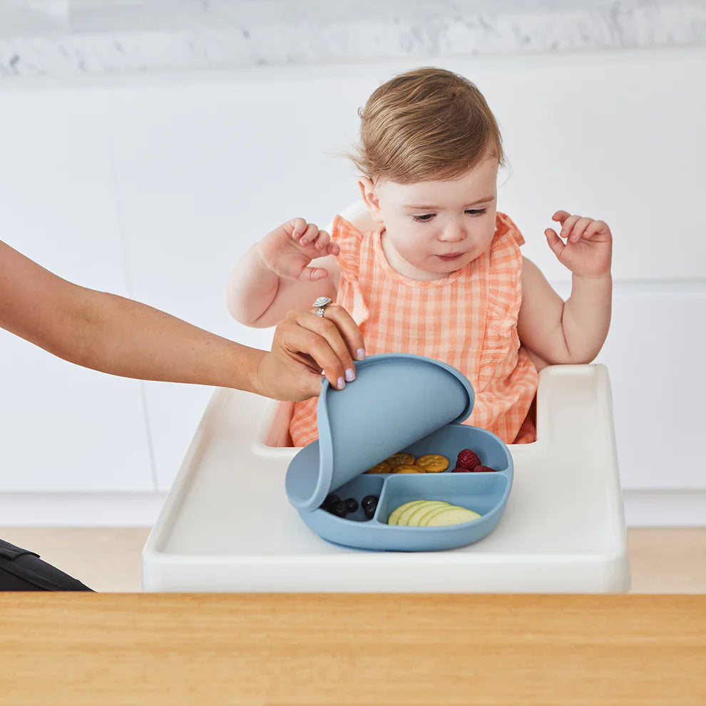 b.box Tallerken m/låg silikone - Blå