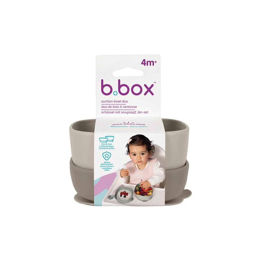 b.box Skål med sugefod, 2-pak - beige