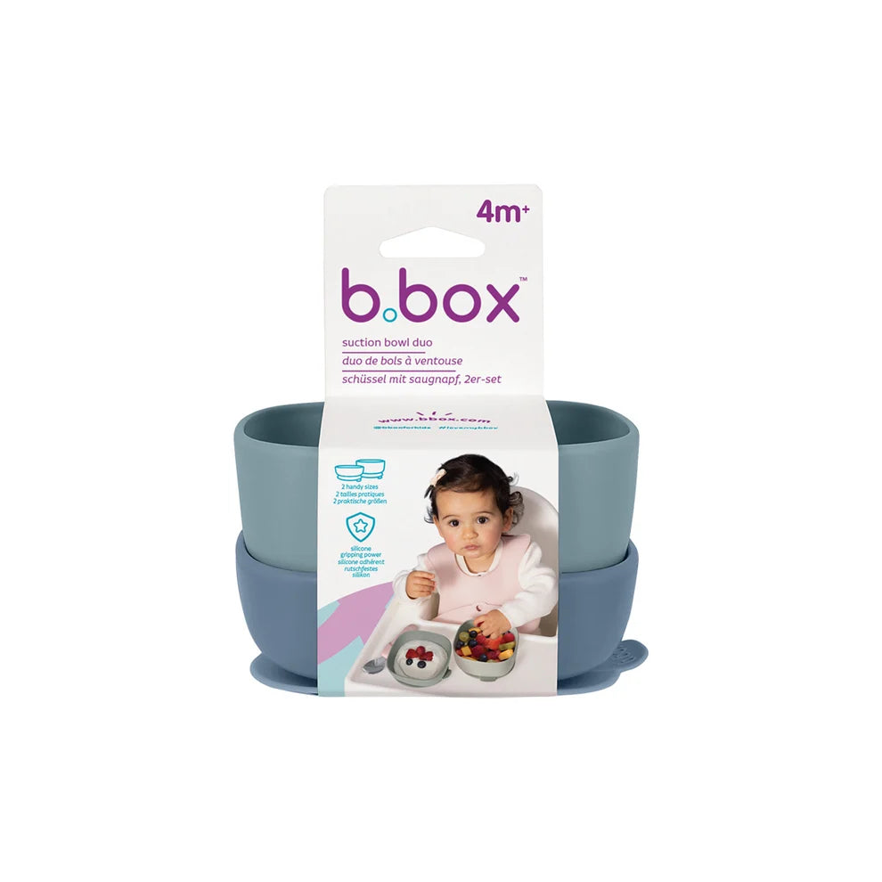 b.box Skål med sugefod 2-pak - blå