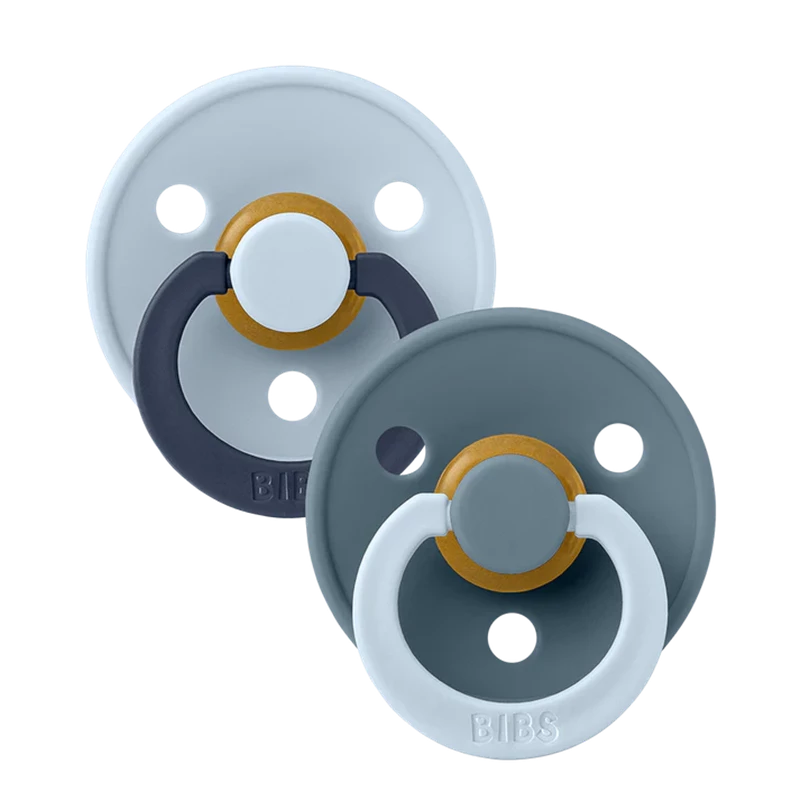 BIBS Studio Colour 2 PACK Fusion Latex Size 2 Baby Blue Petrol mix