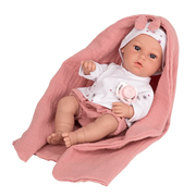 Arias Dukke Elegance Nia 33 cm. m. dusty rosa tæppe