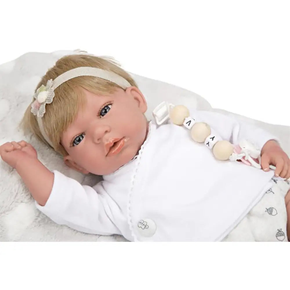 Arias Dukke Reborn Violeta 40 cm m. hår og tæppe