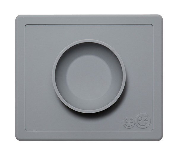 Ezpz dækkeserviet og skål i ét - Happy Bowl - Grå