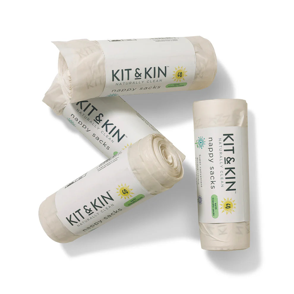 Kit & Kin Biologisk Nedbrydelige Bleposer, (60 stk)