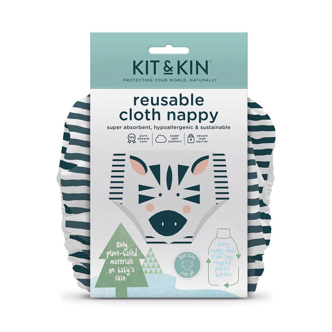 Kit & Kin genanvendelige stofble - Zebra
