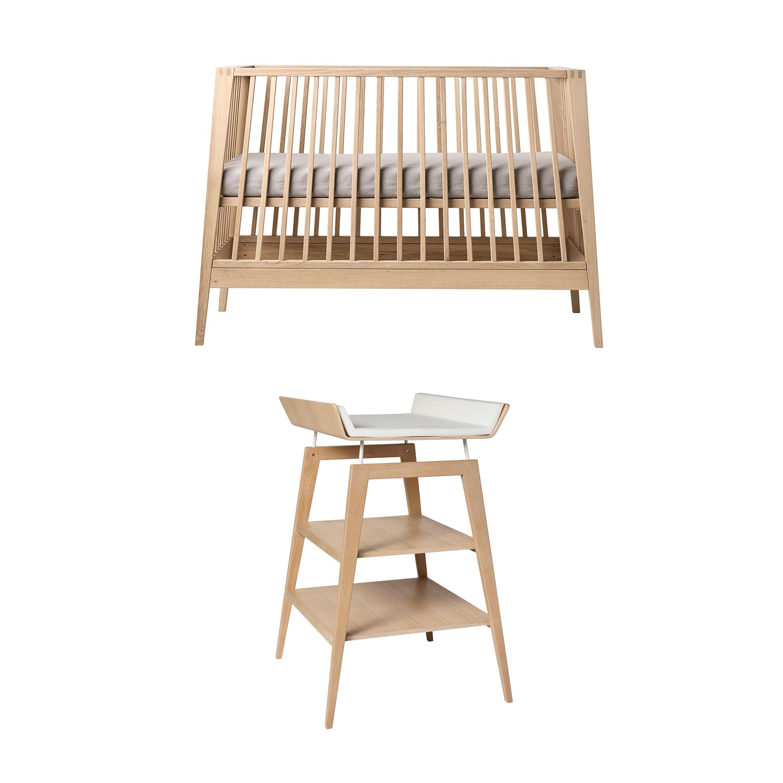 Leander Linea pakke med puslebord - Bøg