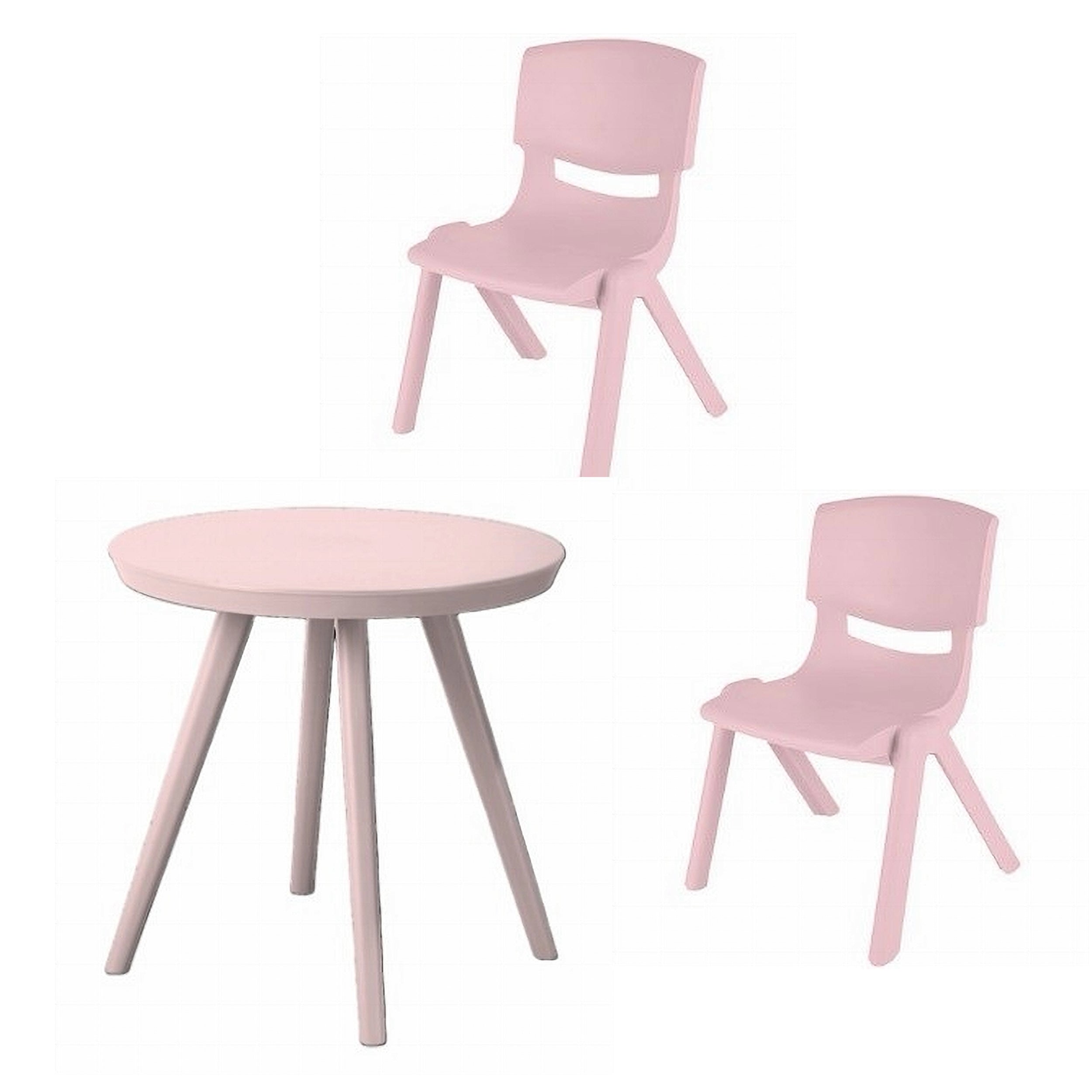 Oscar møbelsæt, bord + 2 stole - pink eller blå